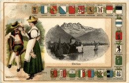 Chillon - Litho Prägekarte - Other & Unclassified