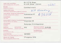 Verhuiskaart G. 42 Particulier Bedrukt Amsterdam 1976 - Postal Stationery