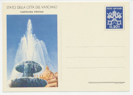 Postal Stationery Vatican 1953 Water Fountain - Sin Clasificación