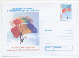 Postal Stationery Romania 2000 Parachuting School - Aerei