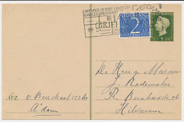 Briefkaart G. 291 A / Bijfrankering Amsterdam - Hilversum 1950 - Postwaardestukken