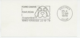 Specimen Postmark Card France 1979 Dogs Exhibition - Show - Autres & Non Classés