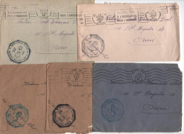 ALGERIE -1945/46 - Lot De 5 Enveloppes- Sans Cor.-Franchise Militaire ( Gendarmerie - Brigade D' Alger ) Pour Oran - - Lettres & Documents