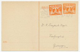 Briefkaart G. 255 / Bijfrankering Locaal Te Groningen 1941 - Postwaardestukken