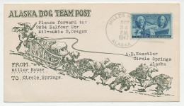 Cover / Postmark USA 1947 Alaska Dog Team Post - Miller House - Arktis Expeditionen