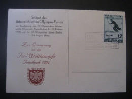 Österreich 1936- FIS-Wettkämpfe MiNr. 623, Für Den österreichischen Olympia-Fonds - Storia Postale