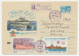 Registered Postal Stationery Soviet Union 1976 Ship - Navy - Boten