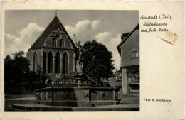 Arnstadt/Thür. - Hopfenbrunnen Und Bachkirche - Arnstadt