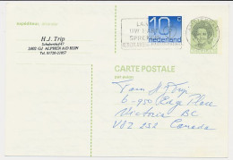 Briefkaart G. 361 / Bijfrankering Amsterdam - Canada 1988 - Postal Stationery