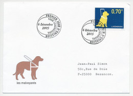 Cover / Postmark Luxembourg 2005 Guide Dog - Blind - Handicaps