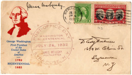 1,65 U.S.A., POST OFFICE DAY, SYRACUSE N.Y., 1932, COVER - Storia Postale