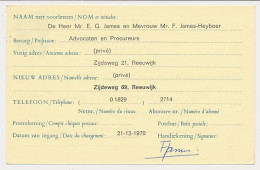 Verhuiskaart G. 35 Particulier Bedrukt Reeuwijk 1970 - Interi Postali