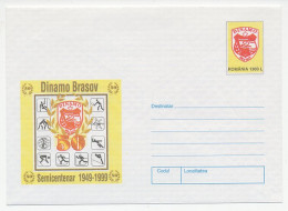 Postal Stationery Romania 1999 Dinamo Brasov - Tennis - Wrestling - Skiing - Handball - Other & Unclassified