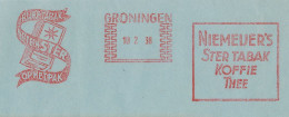 Meter Cover Netherlands 1938 Star Tobacco - Coffee - Tea - Groningen - Tobacco