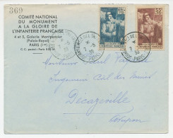 Cover / Postmark France 1939 Committee Of The Monument To The Glory Of The French Infantry - Militaria