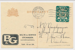 Briefkaart G. 166 Particulier Bedrukt Groningen 1921 - Entiers Postaux