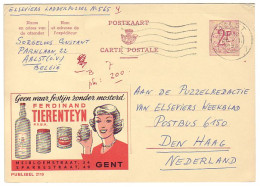 Publibel - Postal Stationery Belgium 1966 Mustard - Ernährung