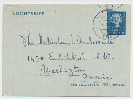 Luchtpostblad G. Yerseke - Washington USA 1953 - Entiers Postaux