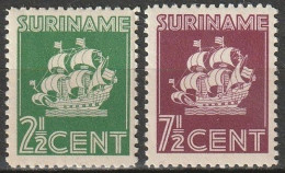 Suriname 1941 Scheepje, Ship, Indische Druk LT 13,25 Kleine Gaten NVPH 195 MH* - Surinam ... - 1975