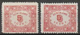 Suriname 1909 Hulpuitgifte 5 Ct NVPH 58 And 59 MNG Mint No Gum (as Issued), Ongestempeld Zonder Gom - Suriname ... - 1975