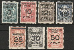 Suriname 1927 Brandkast Overdrukt NVPH 130-136 MNH** Postfris - Surinam ... - 1975