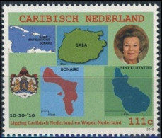 Caribisch Nederland 2010 Wapen, Vlag, Landkaart MNH ** Postfrisch - Curazao, Antillas Holandesas, Aruba