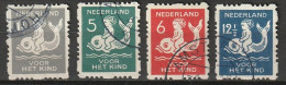 1929 Kinderzegels Roltanding NVPH R82-R85 Gestempeld. - Cuadernillos