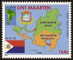 Sint Maarten 2010 Wapen, Vlag, Landkaart NVPH SM-001 MNH ** Postfrisch - Curaçao, Antille Olandesi, Aruba