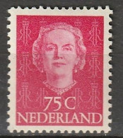 1949 Juliana 75ct NVPH 533 Ongestempeld/MH/* 2 Scans - Nuovi