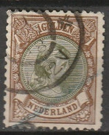 1893-1896 Wilhelmina Hangend Haar 1 Gld.  NVPH 46  - Gebruikt