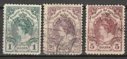 1899 Wilhelmina 1, 2,5 En 5 GLD  NVPH 77/79 Gestempeld. - Usati