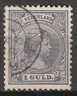 1893-1896 Wilhelmina Hangend Haar 100 Ct.  NVPH 44 Mooi Scherp Kleinrond Stempeltje - Used Stamps