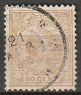 1893-1896 Wilhelmina Hangend Haar 50 Ct. NVPH 43 - Gebruikt