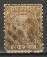 1867 Koning Willem III 50 Ct. Type I Dent. 12,75x11,75  NVPH 12-IA . Cat € 200,- See Two Scans - Usados