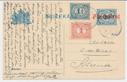 Briefkaart G. 118 A I / Bijfrankering Obdam - Scheemda 1921 - Ganzsachen