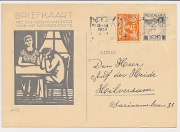 Briefkaart G. 233 / Bijfrankering Breda - Hilversum 1933 - Ganzsachen