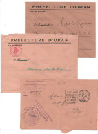 ALGERIE -1939 A 1956 - Lot De 5 Enveloppes- Sans Cor.-Franchise Militaire -administrations ( ORAN ) - Sonstige & Ohne Zuordnung