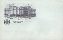 Cs447 Cartolina Franckfurt Hotel Schwan Germania Germani - Andere & Zonder Classificatie