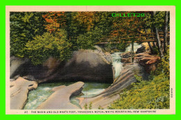 WHITE MOUNTAINS, NH - THE BASIN AND OLD MAN'S FOOT, FRANCONIA NOTCH - TRAVEL IN 1941 - AMERICAN ART POST CARD - - Salem