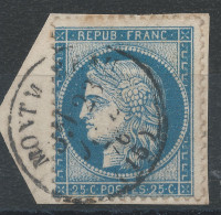 Lot N°83437   N°60/fragment, Oblitéré Cachet à Date De Montmoreau, Charente (15) - 1871-1875 Ceres