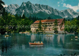 72841637 Badersee Hotel Badersee Mit Zugspitzgruppe Boote Eibsee - Autres & Non Classés