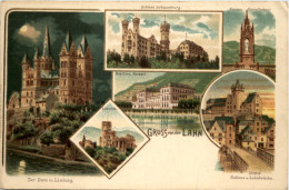 Limburg Diez - Gruss Von Der Lahn - Litho - Limburg