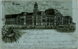 Gruss Aus Kiel - Neuer Bahnhof - Litho - Kiel