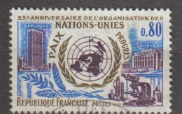 FRANCE : N° 1658 Oblitéré (25ème Anniversaire De L'O.N.U.) - PRIX FIXE - - Used Stamps