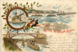 Kiel - Gruss Vom Kaiser Wilhelm Kanal - Litho - Kiel