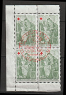 FRANCE : N° 1661 Oblitéré En Bloc De 4 "TàD 1er Jour" (Croix-Rouge) - PRIX FIXE - - Used Stamps