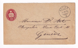 Lettre 1875 Entier Postal Arzier Le Muids Suisse Genève Postal Stationery - Stamped Stationery