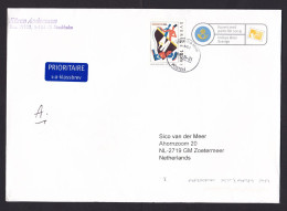 Sweden: Stationery Cover To Netherlands, 2011, 1 Extra Stamp, Art, Priority Label (traces Of Use) - Brieven En Documenten