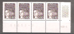 MAYOTTE 1999.  Y&T N° 62 - Type I. LUQUET Légende LA POSTE - Bande X 4 Avec Marges Et Guillochis . Neuve. - Unused Stamps