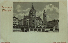 Gruss Aus München - Litho - Neue St. Lucaskirche - Muenchen